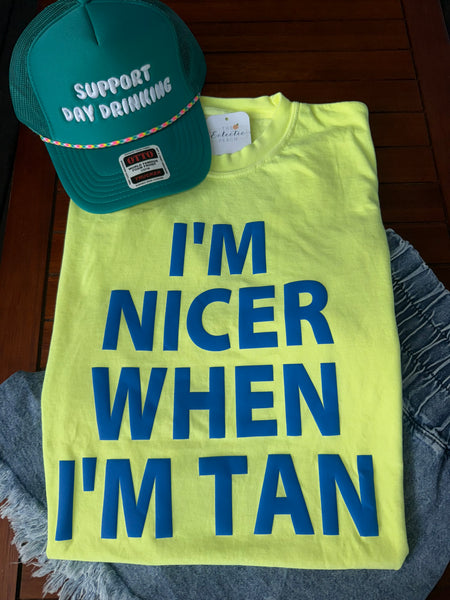Nicer When Tan Puff Ink Tee