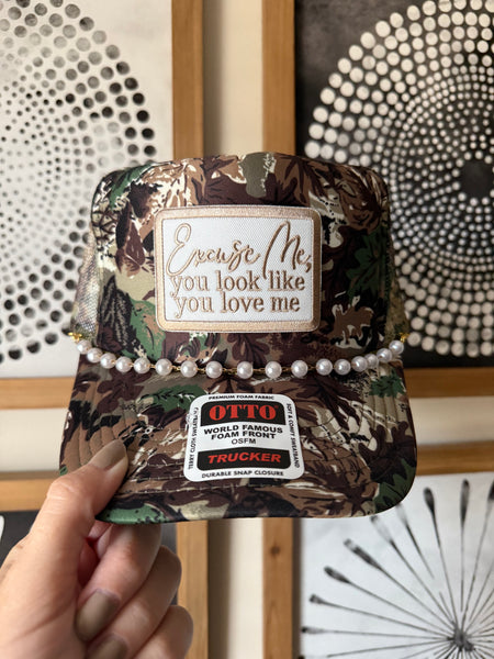 Excuse Me Camo Trucker Hat