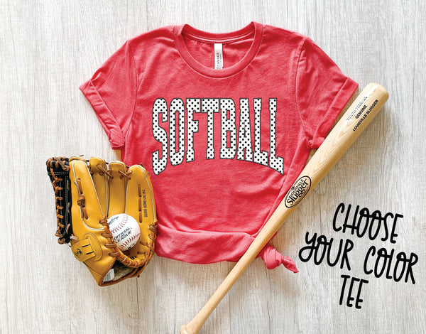 Softball Polka Dot *Pick Your Color* WEEKEND SALE
