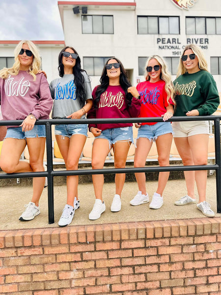 Metallic Double Script Tee/Sweatshirt