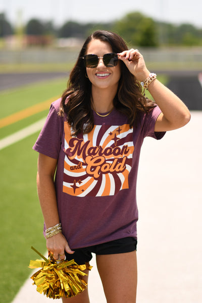 Maroon and Gold Retro Tee