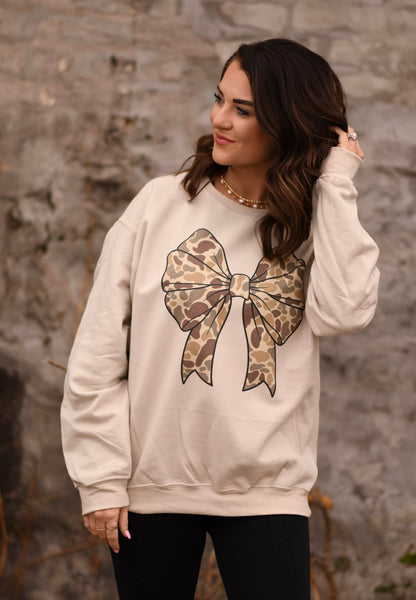 Camouflage Bow Sweatshirt