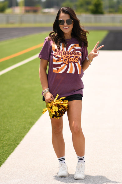 Maroon and Gold Retro Tee