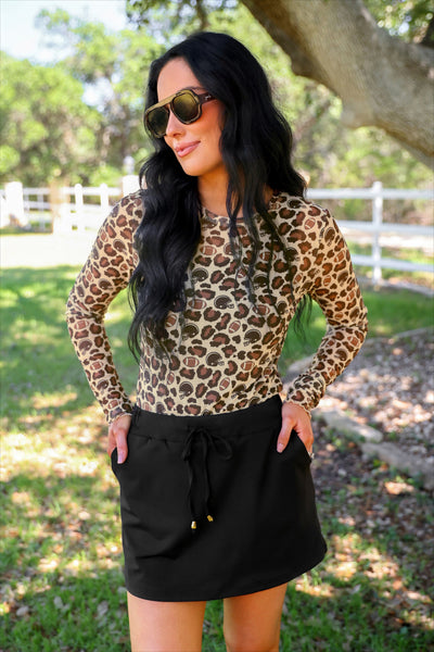 Game Day Leopard Mesh Top *Preorder