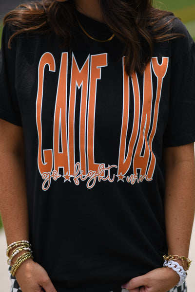 Orange Game Day Go Fight Win Tee