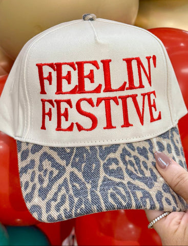 Feelin’ Festive Faded Leopard Hat