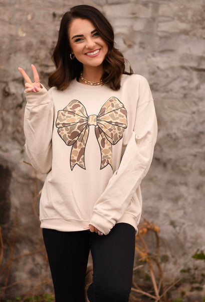 Camouflage Bow Sweatshirt