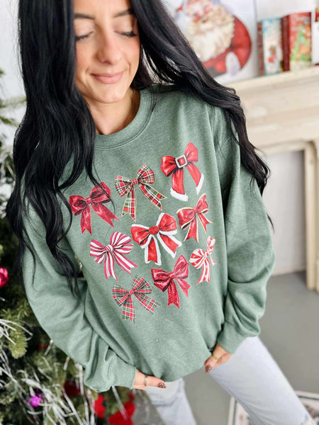 Santa Bows Trio Stack Sweatshirt