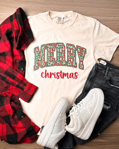 Leopard Merry Christmas Tee