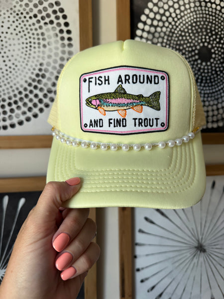 Fish Around Butter Yellow Trucker