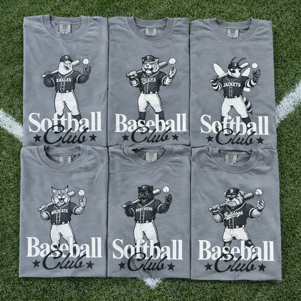 Baseball Club & Softball Club Mascot Tees