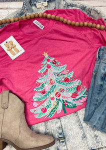 Watercolor Christmas Tree Tee