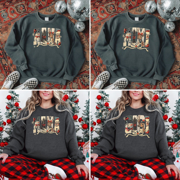 CUSTOMIZABLE: Vintage Holiday Family Graphic Sweatshirt