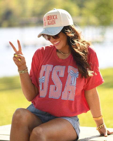 USA Stripes & Bows Tee