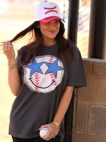 Baseball Star Smiley Tee