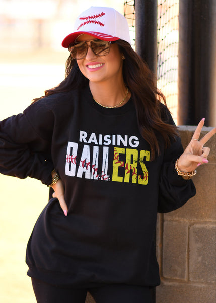 Raising Ballers Baseball And Softball Tee/Sweatshirt
