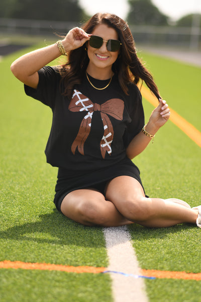 Football Bow Tee
