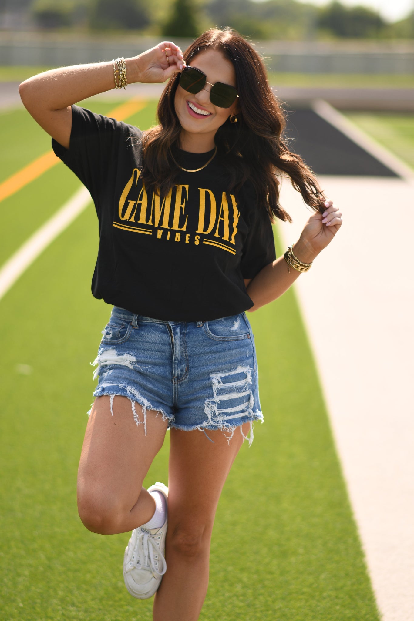 Black and Gold Game Day Vibes Tee