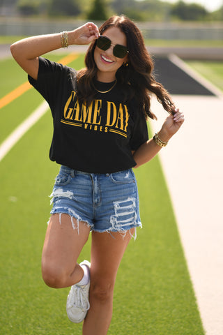Black and Gold Game Day Vibes Tee