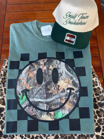 Camo Smiley Checkered Tee