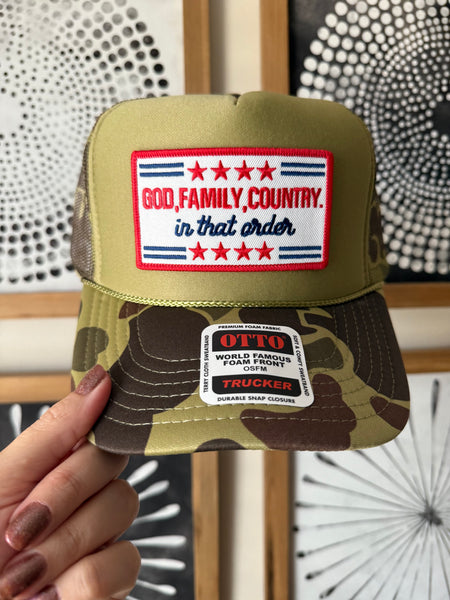 God, Family, Country Trucker