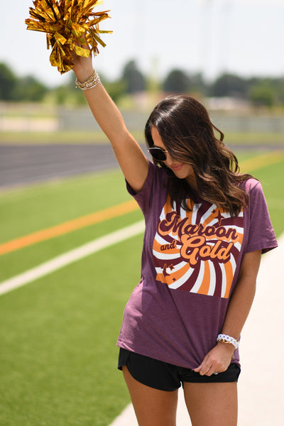 Maroon and Gold Retro Tee