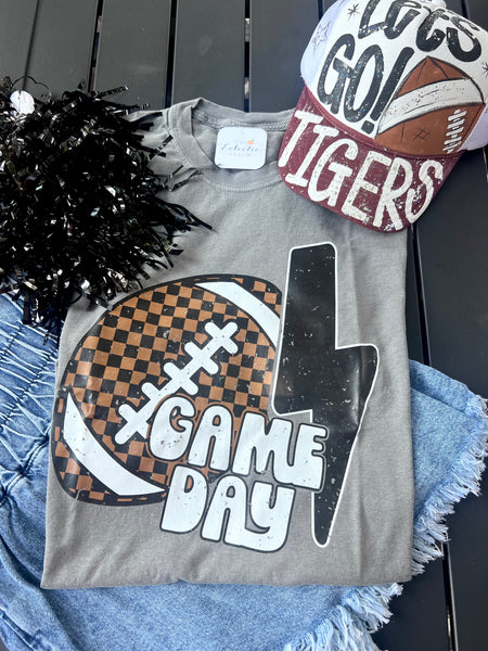 Game Day Checkered Football Tee