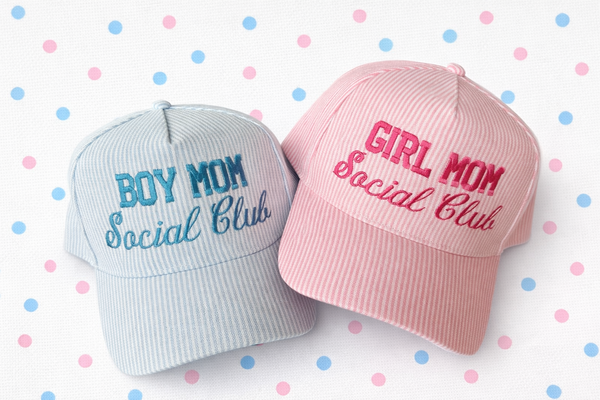 Pinstripe Baseball Mom Social Club & Softball Mom Social Club Hats