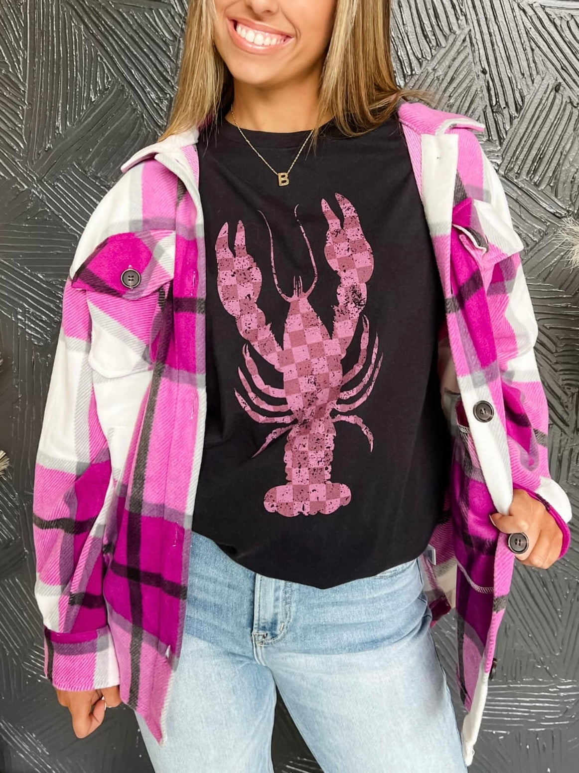 Crawfish Checkered Tee