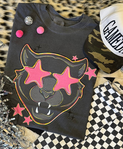 Panthers Pink Star Mascot Tee