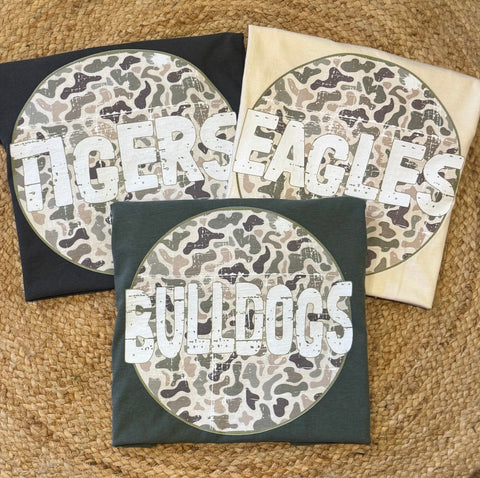 Custom Camo Mascot Tee