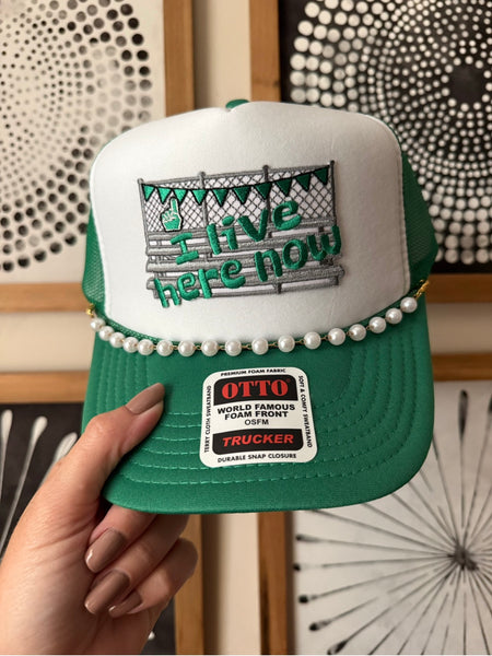 I Live Here Now Bleacher Trucker *6 Colors