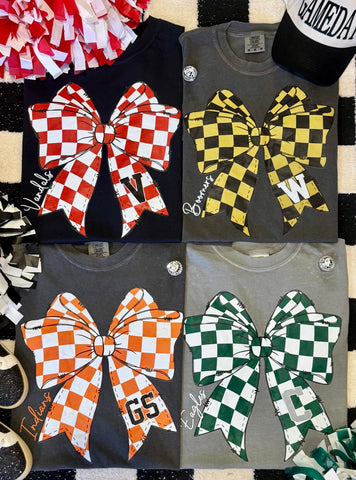 Checkered Bow Custom Tee