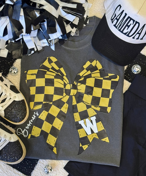 Checkered Bow Custom Tee
