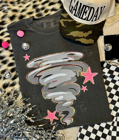 Tornadoes Pink Star Mascot Tee