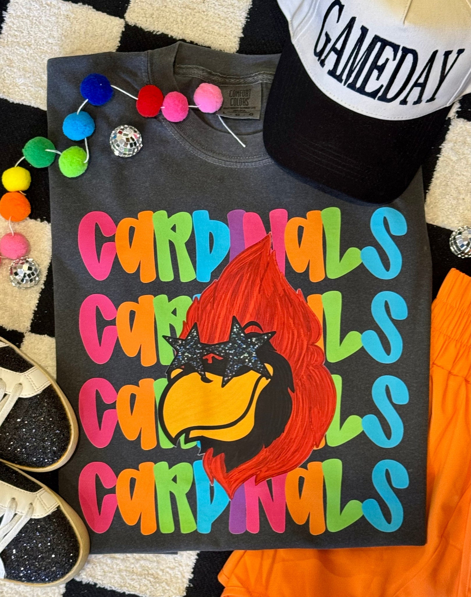 Cardinals Neon Mascot Tee