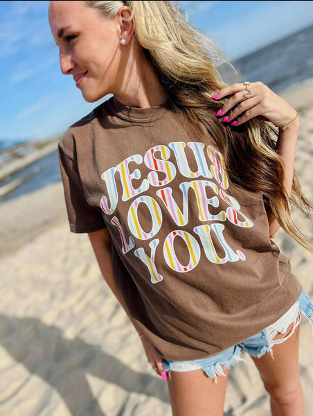 Jesus Loves You Cabana Stripes Tee