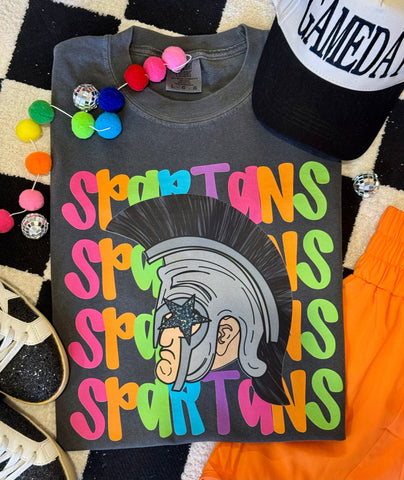 Spartans Neon Mascot Tee