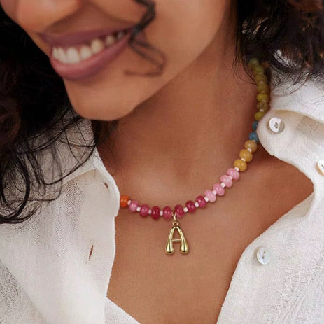 Rainbow Bubble Initial Necklace *PRE ORDER - CIJ SPECIAL* (Copy)