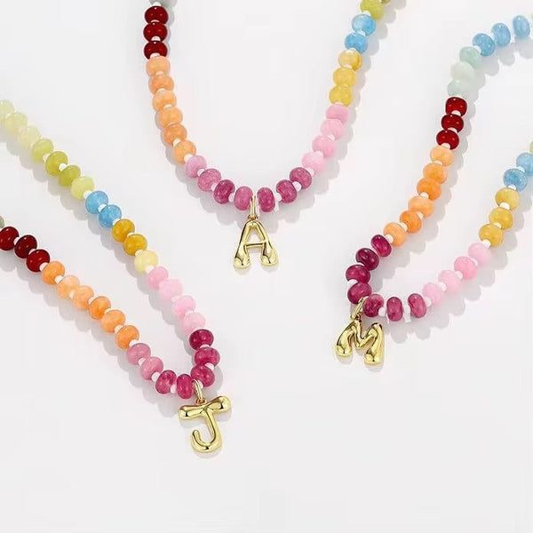Rainbow Bubble Initial Necklace *PRE ORDER - CIJ SPECIAL* (Copy)
