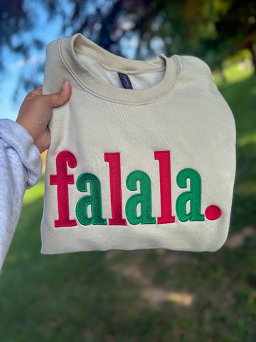 Fa La La Embroidered Sweatshirt