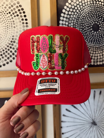 Holly Jolly Red Trucker
