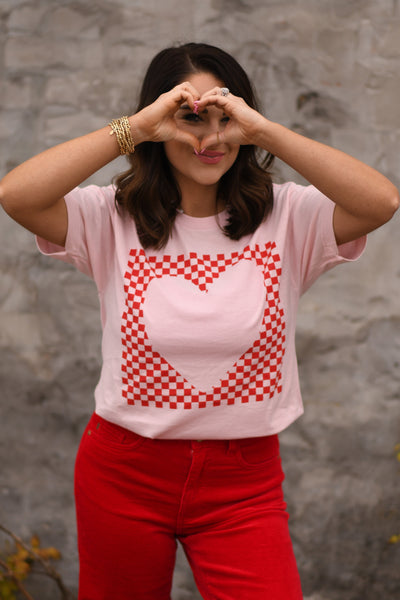 Checkered Heart Tee