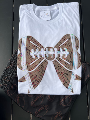 Football Bow Spangle Tee