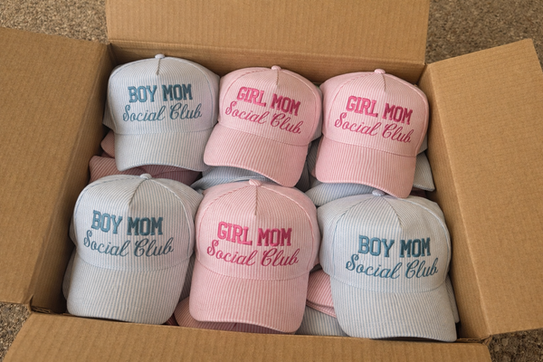Pinstripe Baseball Mom Social Club & Softball Mom Social Club Hats