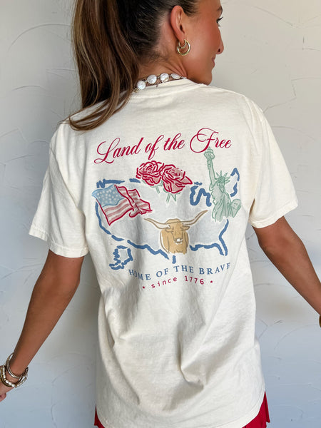 Land of The Free Watercolor Tee