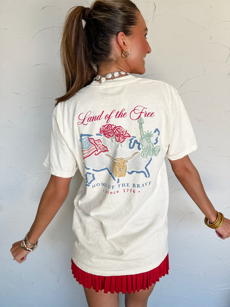 Land of The Free Watercolor Tee