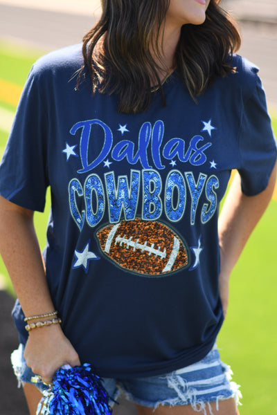 D Cowboys Faux Sequin DTF Tee