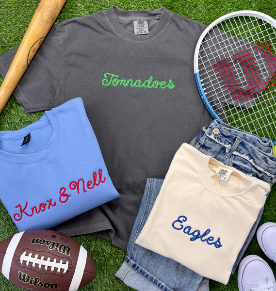 Custom Chain-stitched Short Sleeve Tees