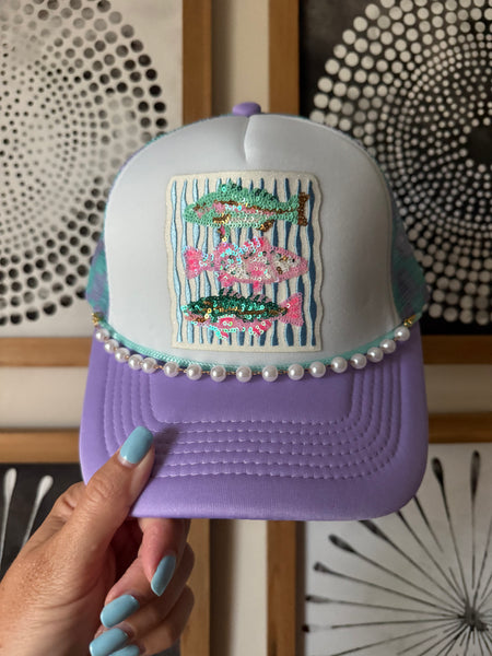 Glitter Fish Trio Trucker